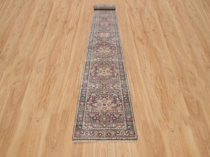 2'8" x 23'10" New Hand Knotted Red Wool Runner Oriental Rug - MOA10265889