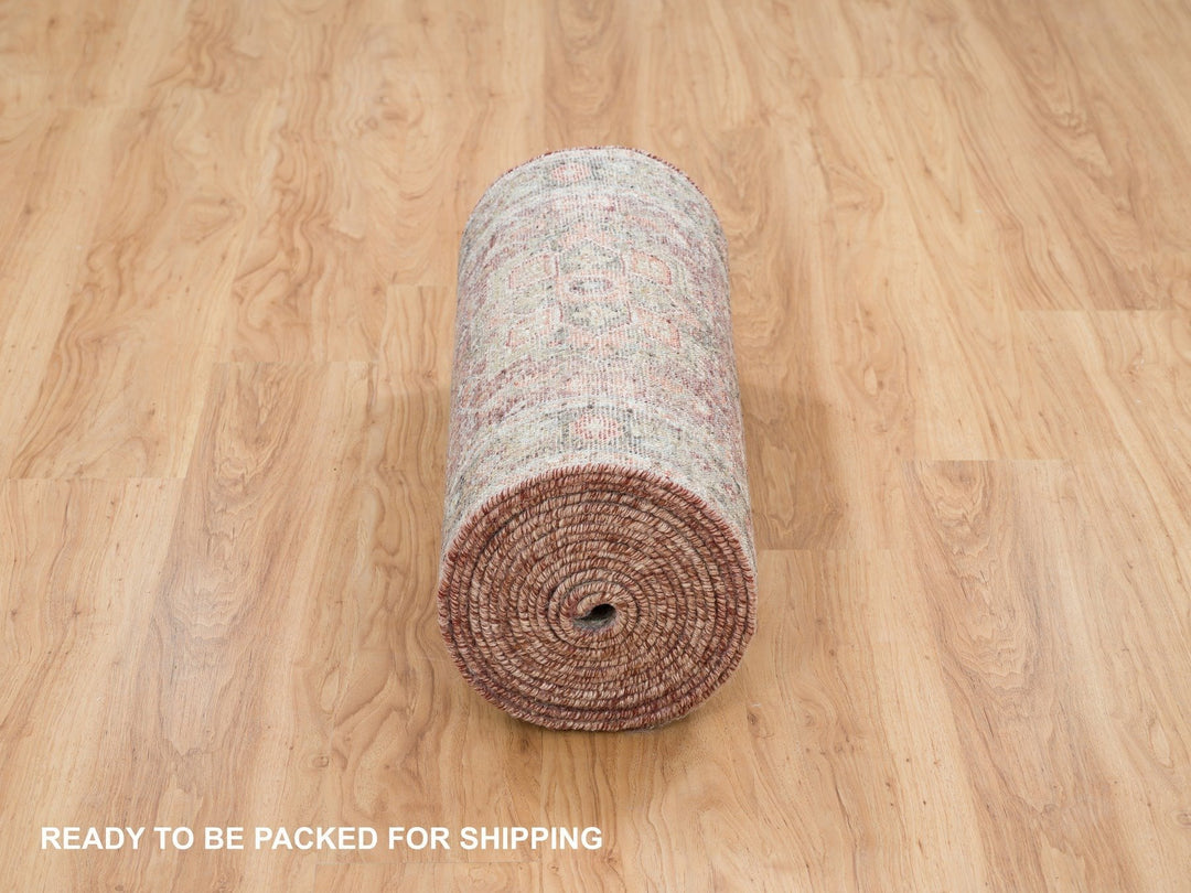 2'8" x 23'10" New Hand Knotted Red Wool Runner Oriental Rug - MOA10265889