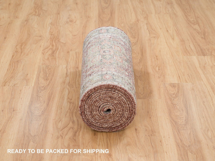2'8" x 23'10" New Hand Knotted Red Wool Runner Oriental Rug - MOA10265889