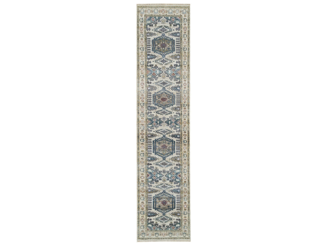 2'6" x 11'8" New Hand Knotted Ivory Wool Runner Oriental Rug - MOA10265893