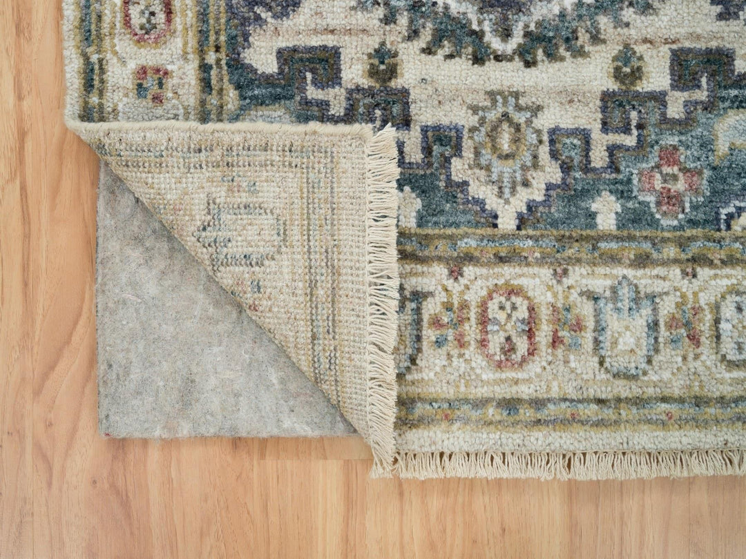 2'6" x 11'8" New Hand Knotted Ivory Wool Runner Oriental Rug - MOA10265893