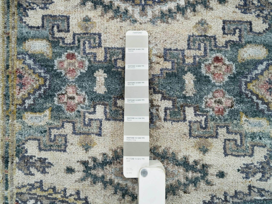 2'6" x 11'8" New Hand Knotted Ivory Wool Runner Oriental Rug - MOA10265893