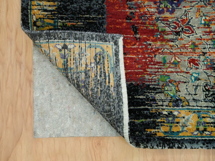 9'2" x 12'0" New Hand Knotted Orange Wool Rectangle Oriental Rug - MOA10265896