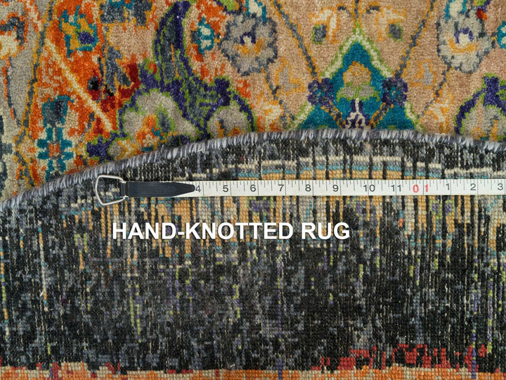 6'1" x 6'1" New Hand Knotted Orange Wool Round Oriental Rug - MOA10265913