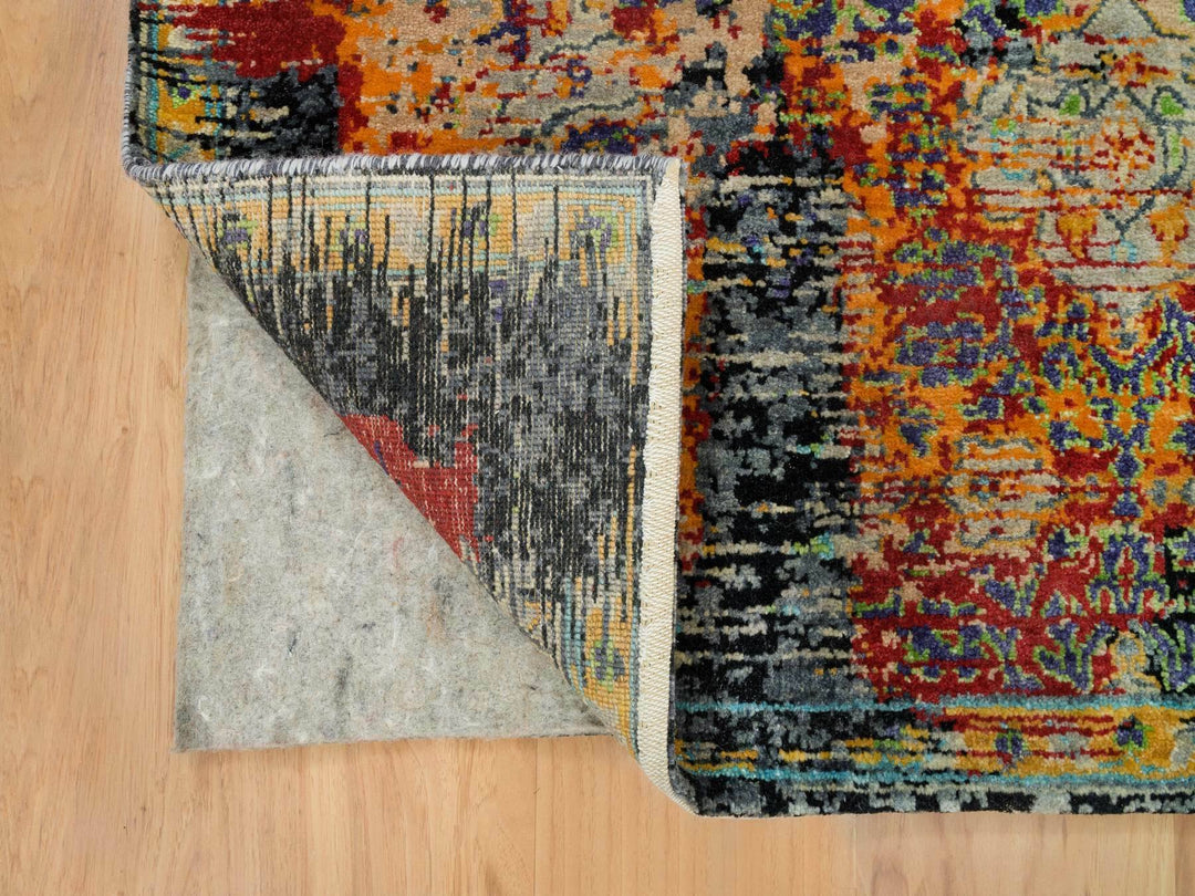 4'1" x 6'0" New Hand Knotted Orange Wool Rectangle Oriental Rug - MOA10265914