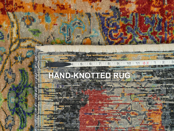 4'1" x 6'0" New Hand Knotted Orange Wool Rectangle Oriental Rug - MOA10265914