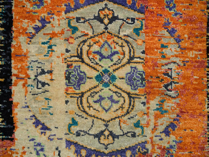 2'2" x 3'1" New Hand Knotted Orange Wool Rectangle Oriental Rug - MOA10265918