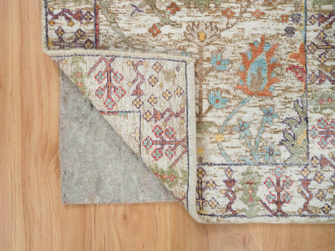 2'2" x 3'1" New Hand Knotted Brown Wool & Silk Rectangle Oriental Rug - MOA10265923