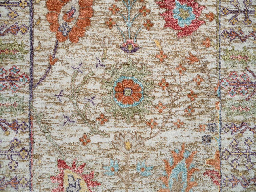 2'2" x 3'1" New Hand Knotted Brown Wool & Silk Rectangle Oriental Rug - MOA10265923