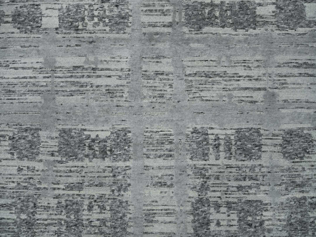 8'0" x 10'0" New Hand Knotted Grey Wool Rectangle Oriental Rug - MOA10265945