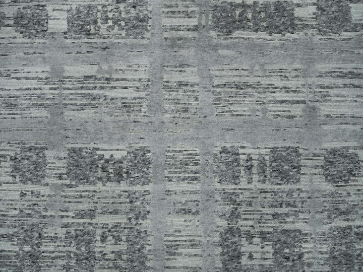 8'0" x 10'0" New Hand Knotted Grey Wool Rectangle Oriental Rug - MOA10265945