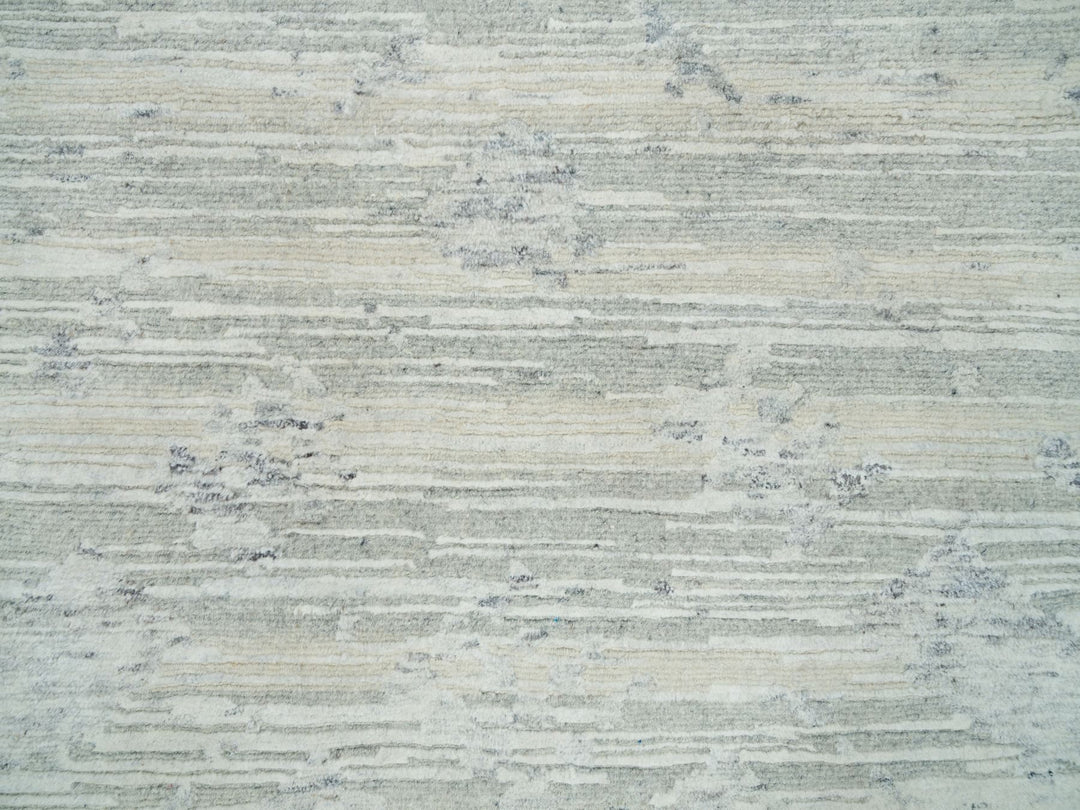 2'7" x 22'0" New Hand Knotted Grey Wool Runner Oriental Rug - MOA10265957