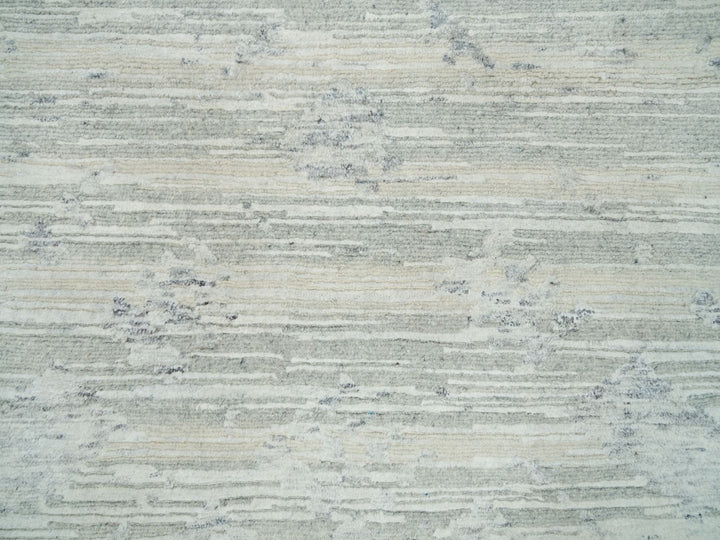 2'7" x 22'0" New Hand Knotted Grey Wool Runner Oriental Rug - MOA10265957