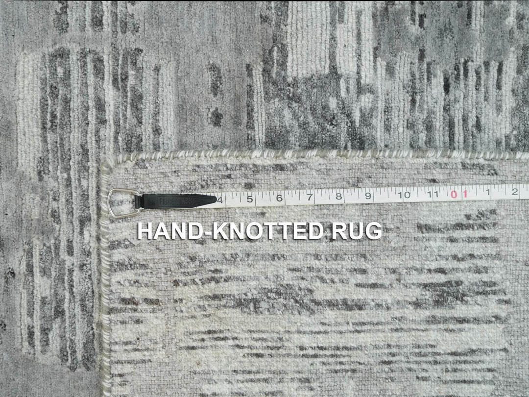 3'0" x 5'1" New Hand Knotted Grey Wool Rectangle Oriental Rug - MOA10265961