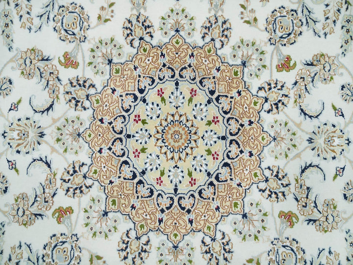 6'1" x 9'1" New Hand Knotted Ivory Wool Rectangle Oriental Rug - MOA10265967