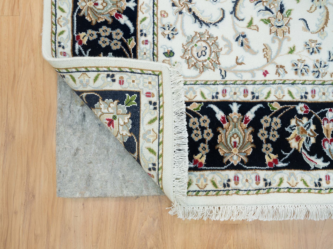 5'0" x 7'0" New Hand Knotted Ivory Wool Rectangle Oriental Rug - MOA10265972