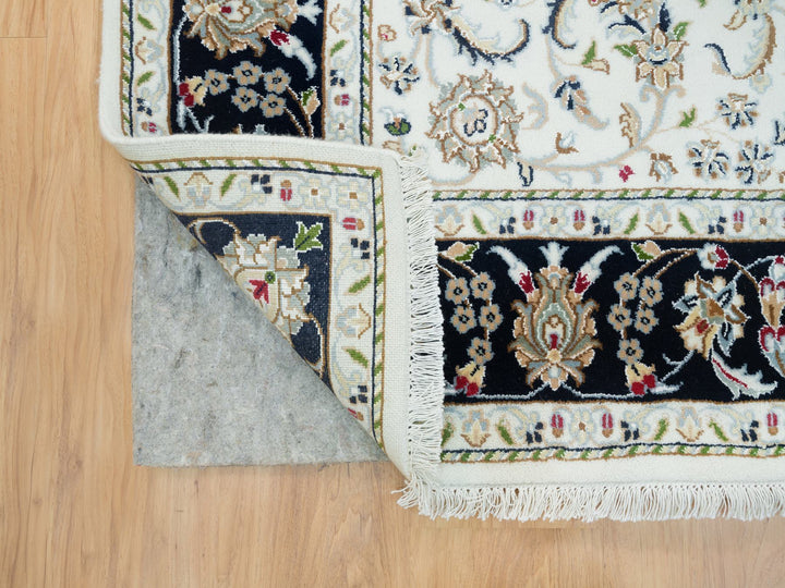 5'0" x 7'0" New Hand Knotted Ivory Wool Rectangle Oriental Rug - MOA10265972