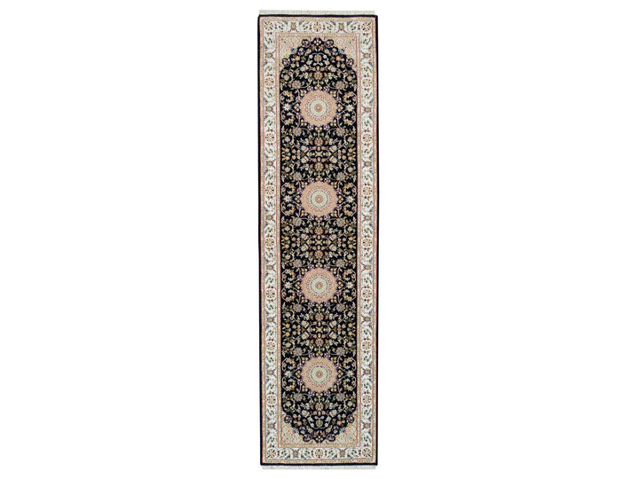 2'7" x 10'0" New Hand Knotted Blue Wool Runner Oriental Rug - MOA10265984