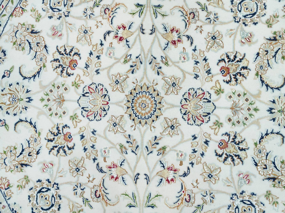 6'1" x 6'1" New Hand Knotted Ivory Wool Round Oriental Rug - MOA10265995