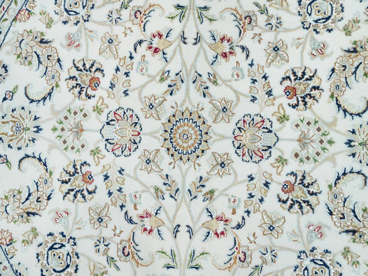 6'1" x 6'1" New Hand Knotted Ivory Wool Round Oriental Rug - MOA10265995