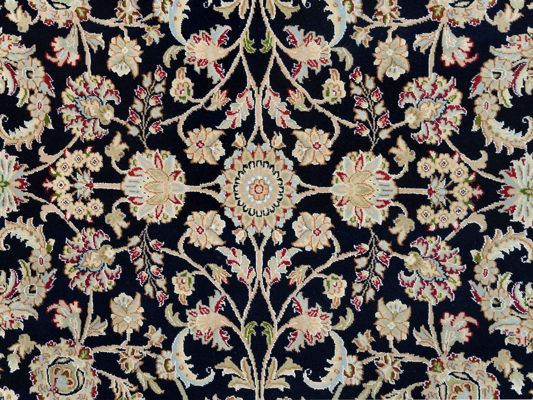 6'0" x 6'0" New Hand Knotted Blue Wool Round Oriental Rug - MOA10265996