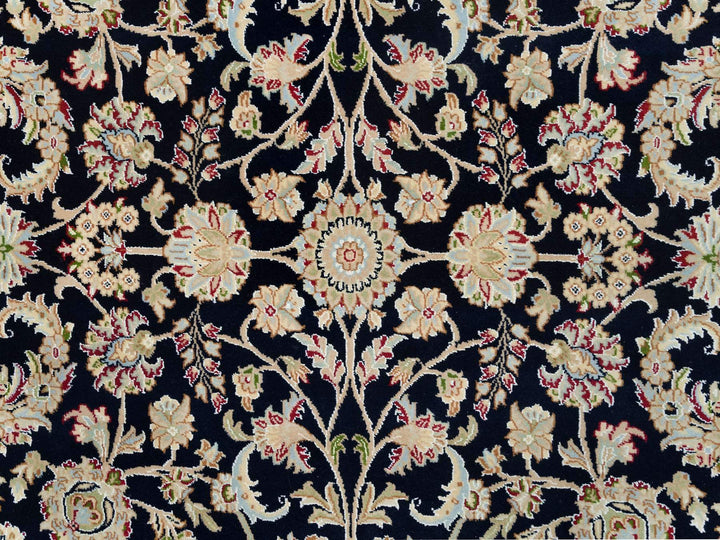6'0" x 6'0" New Hand Knotted Blue Wool Round Oriental Rug - MOA10265996