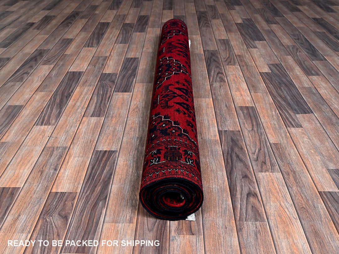 5'3" x 6'11" New Hand Knotted Red Wool Rectangle Oriental Rug - MOA102659