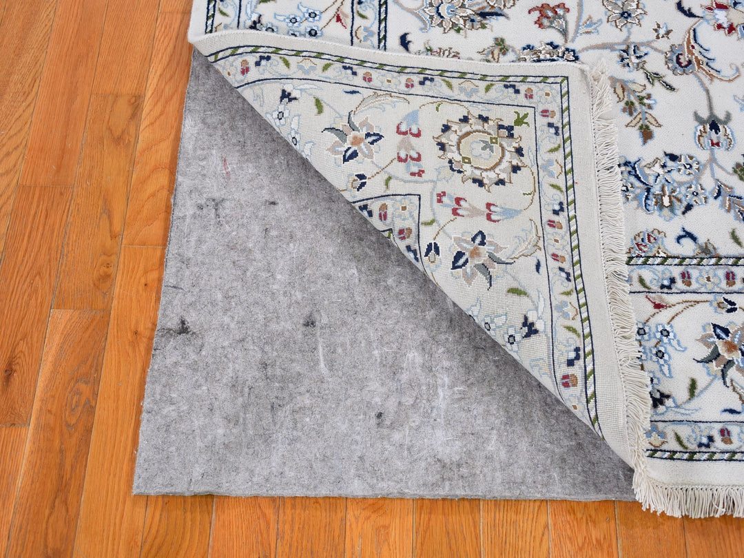 6'1" x 6'1" New Hand Knotted Ivory Wool Square Oriental Rug - MOA10266024