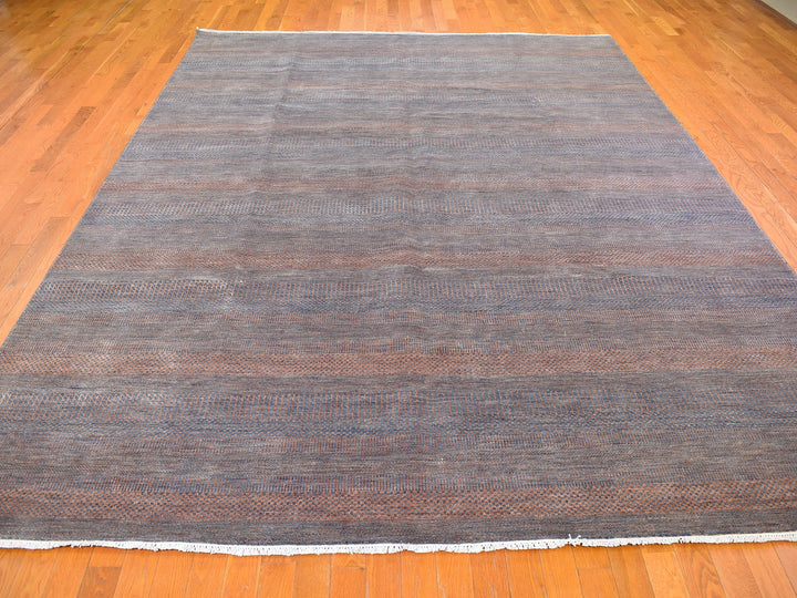 9'1" x 12'2" New Hand Knotted Orange Wool & Silk Rectangle Oriental Rug - MOA10266053