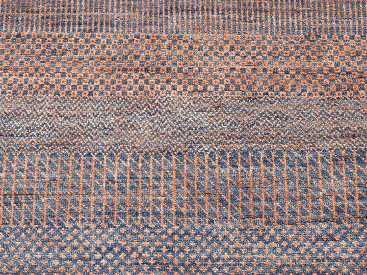 9'1" x 12'2" New Hand Knotted Orange Wool & Silk Rectangle Oriental Rug - MOA10266053