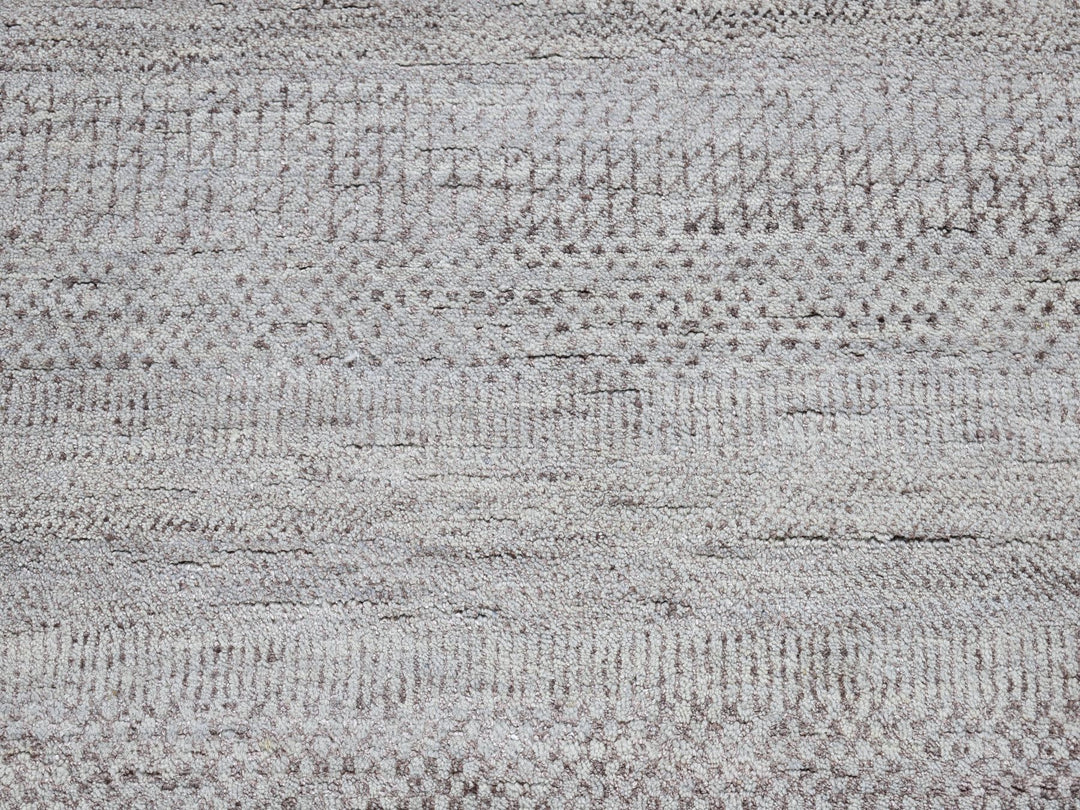 7'8" x 10'3" New Hand Knotted Grey Wool & Silk Rectangle Oriental Rug - MOA10266057