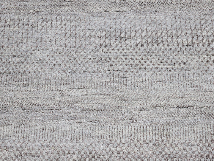 7'8" x 10'3" New Hand Knotted Grey Wool & Silk Rectangle Oriental Rug - MOA10266057