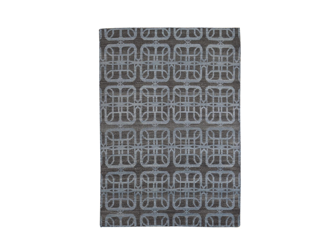 4'0" x 6'0" New Hand Woven Brown Wool Rectangle Oriental Rug - MOA10266067