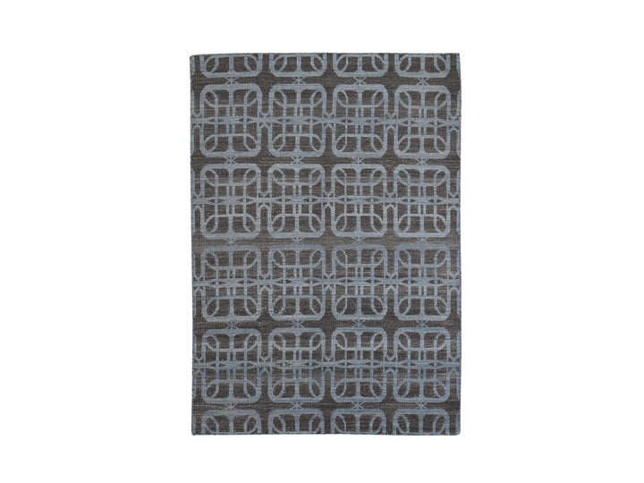 4'0" x 6'0" New Hand Woven Brown Wool Rectangle Oriental Rug - MOA10266067