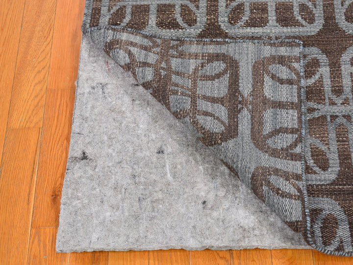 4'0" x 6'0" New Hand Woven Brown Wool Rectangle Oriental Rug - MOA10266067