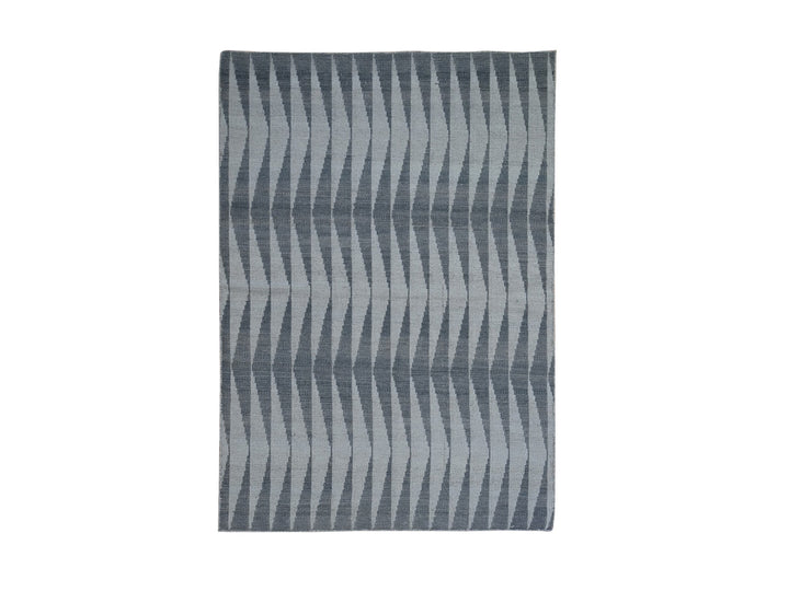 4'0" x 5'10" New Hand Woven Grey Wool Rectangle Oriental Rug - MOA10266079