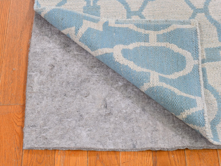 2'8" x 7'10" New Hand Knotted Blue Wool Runner Oriental Rug - MOA10266094