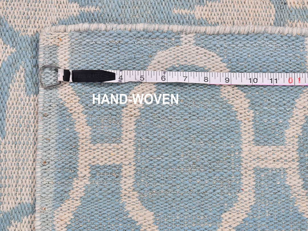 2'8" x 7'10" New Hand Knotted Blue Wool Runner Oriental Rug - MOA10266094