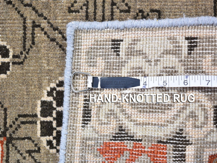 2'1" x 2'2" New Hand Knotted Grey Wool Rectangle Oriental Rug - MOA10266166