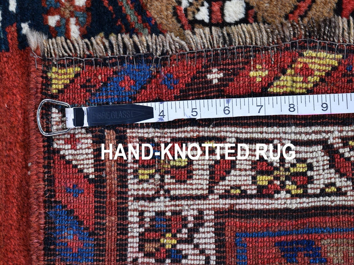 3'9" x 12'2" Vintage Hand Knotted Brown Wool Runner Oriental Rug - MOA10266185