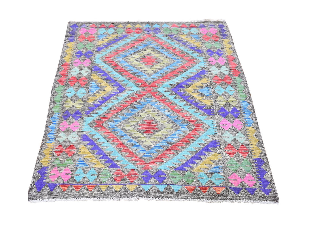 3'3" x 5'0" New Hand Woven Multicolored Wool Rectangle Oriental Rug - MOA10266186