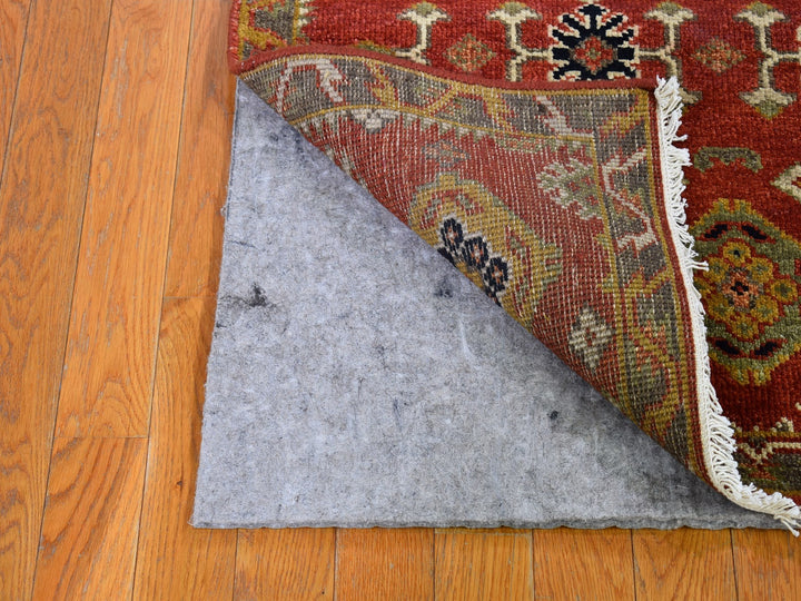 3'2" x 10'0" New Hand Knotted Red Wool Runner Oriental Rug - MOA10266190