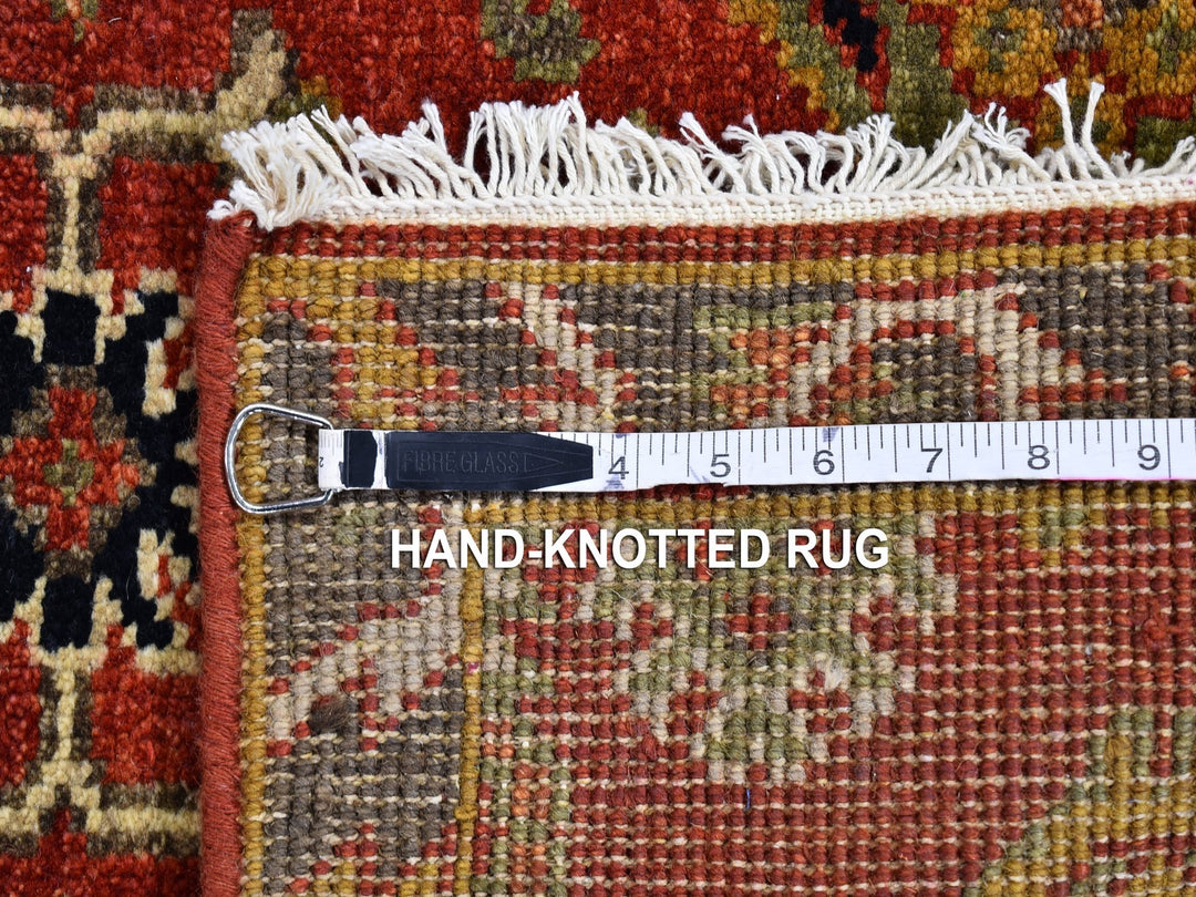 3'2" x 10'0" New Hand Knotted Red Wool Runner Oriental Rug - MOA10266190