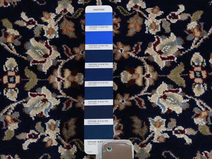 3'0" x 18'0" New Hand Knotted Blue Wool Runner Oriental Rug - MOA10266228