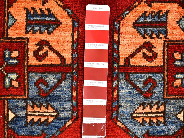 3'4" x 4'8" New Hand Knotted Red Wool Rectangle Oriental Rug - MOA10266286