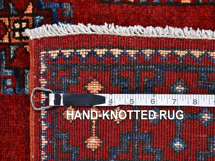 3'4" x 4'8" New Hand Knotted Red Wool Rectangle Oriental Rug - MOA10266286