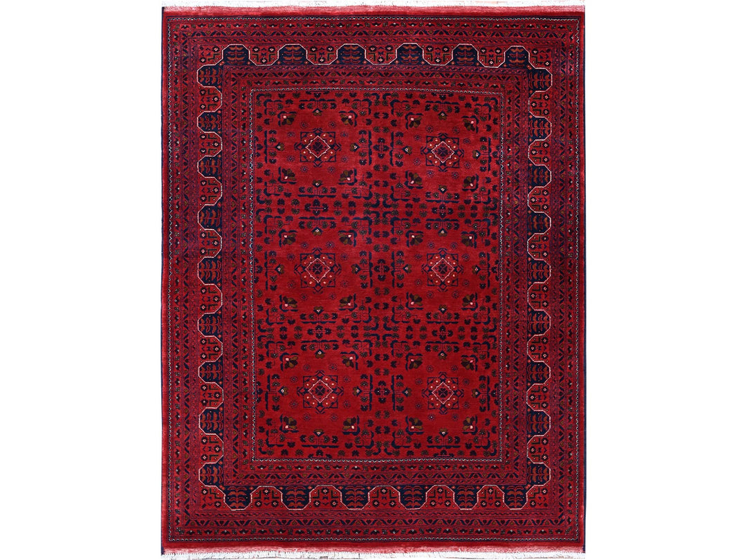 4'11" x 6'4" New Hand Knotted Red Wool Rectangle Oriental Rug - MOA102662