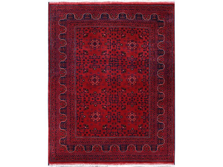 4'11" x 6'4" New Hand Knotted Red Wool Rectangle Oriental Rug - MOA102662