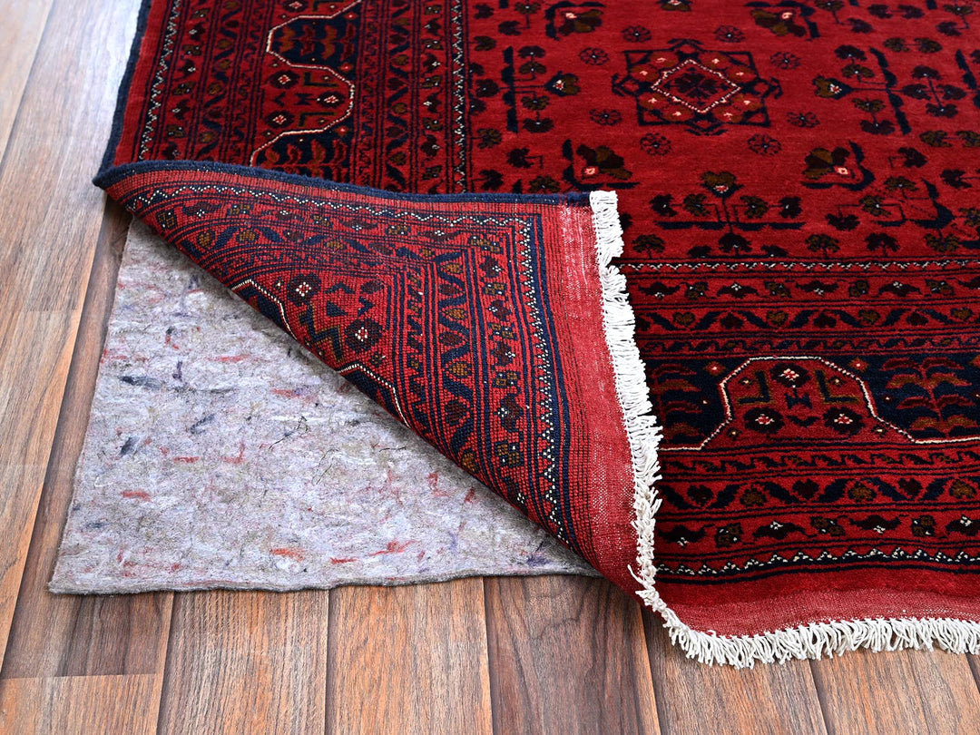 4'11" x 6'4" New Hand Knotted Red Wool Rectangle Oriental Rug - MOA102662