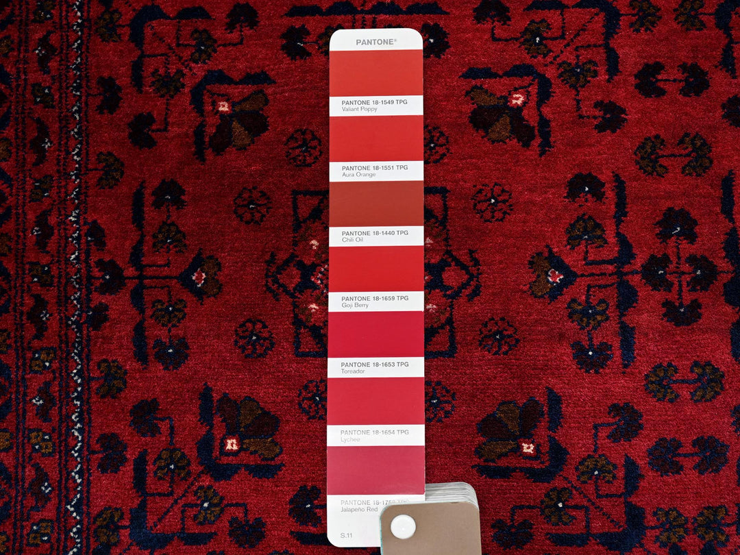 4'11" x 6'4" New Hand Knotted Red Wool Rectangle Oriental Rug - MOA102662